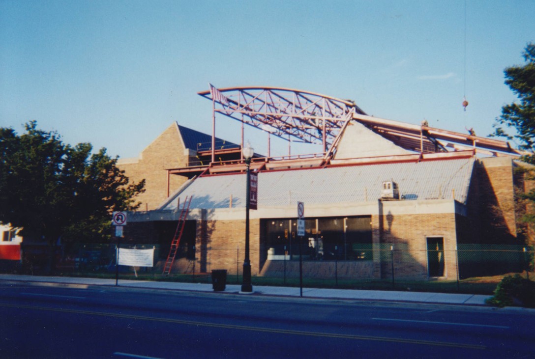 The bare bones of the new library construction.