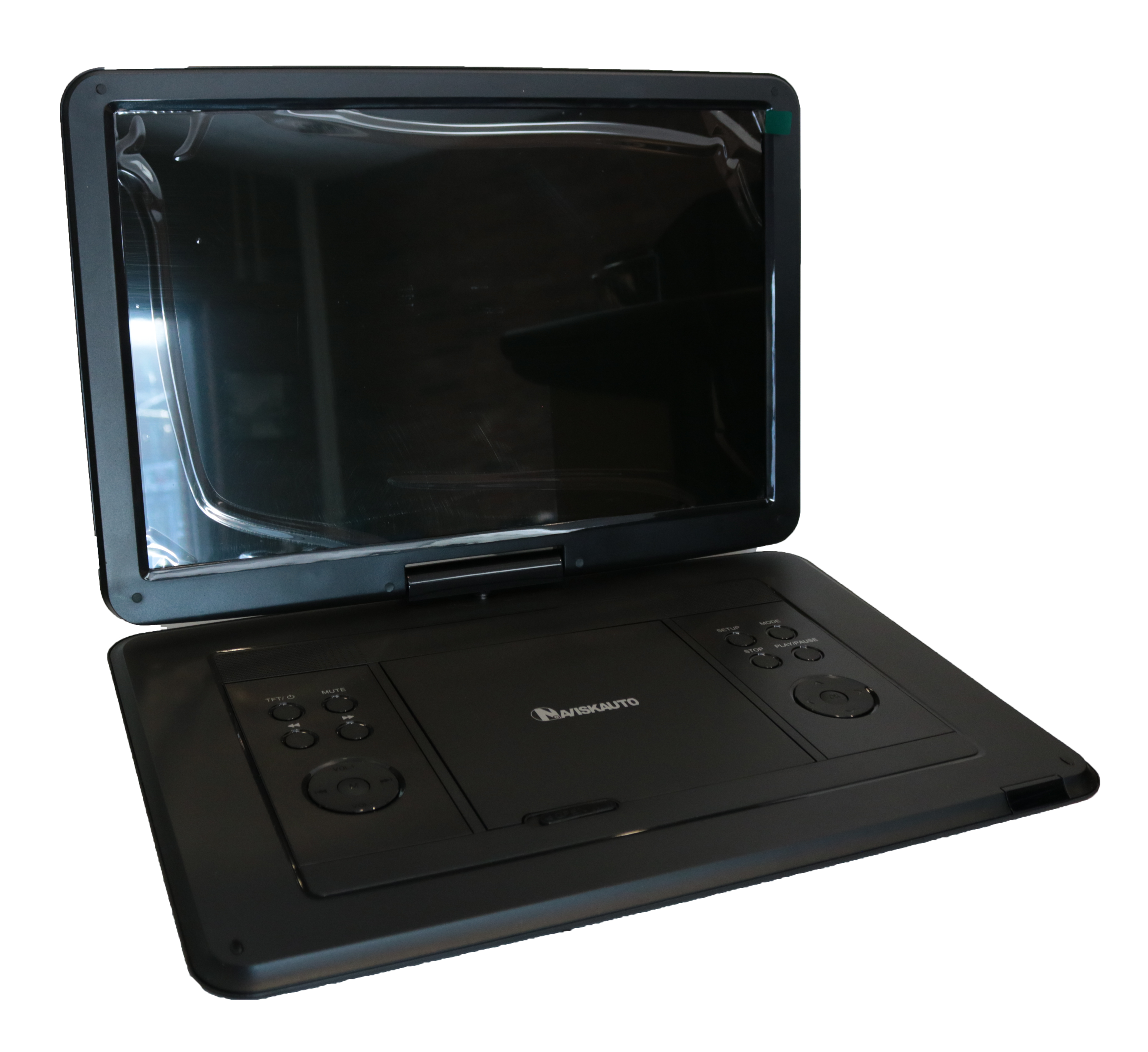 A black DVD Player.